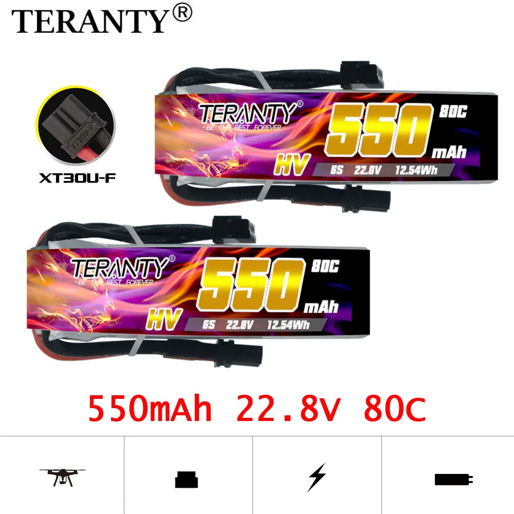 TREANTY 550mAh 6S 80C/160C 22.8V Indoor Traversing Aircraft Model FPV High magnification Long Range Lithium Battery HV