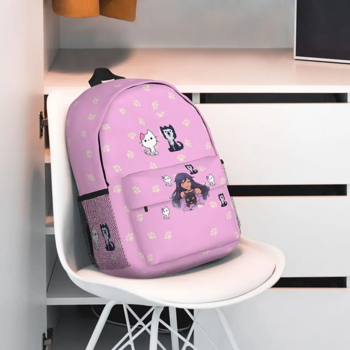 Aphmau Haustiere Aufkleber Pack Rucksack für Mädchen Jungen große Kapazität Studenten rucksack leichte wasserdichte Rucksack 15 Zoll