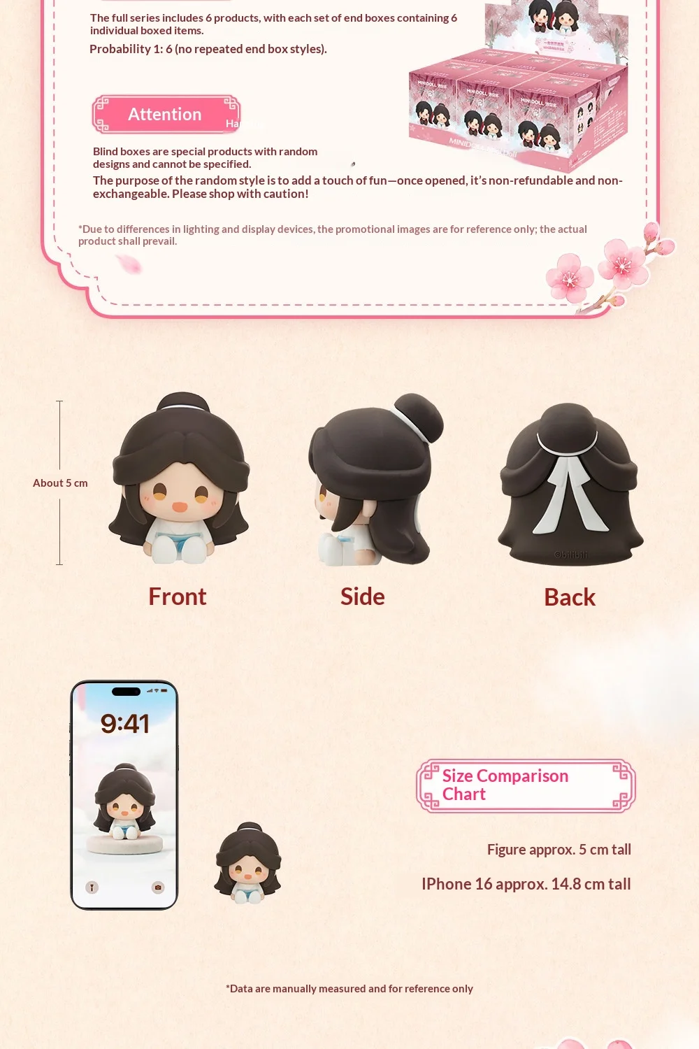 Echte Heaven Official's Blessing TGCF One Thought Blooms Blind Box Mini-Sitzfigur, Schreibtischdekoration, Sammlerstück, Geschenk – Detail 10