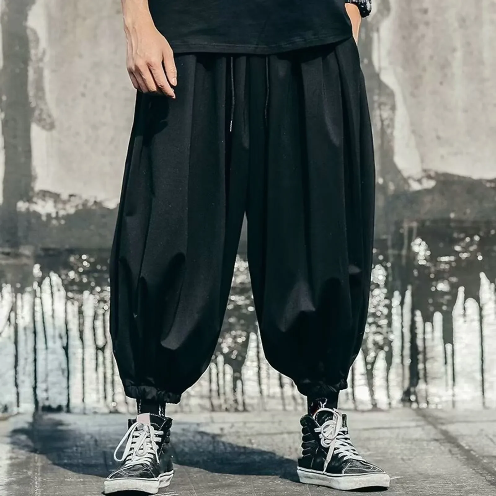 

Drawstring Pants Summer Baggy Boho Yoga Loose Casual Drop Crotch Trouser With Pockets Plus Size Loose Sport Sweatpants