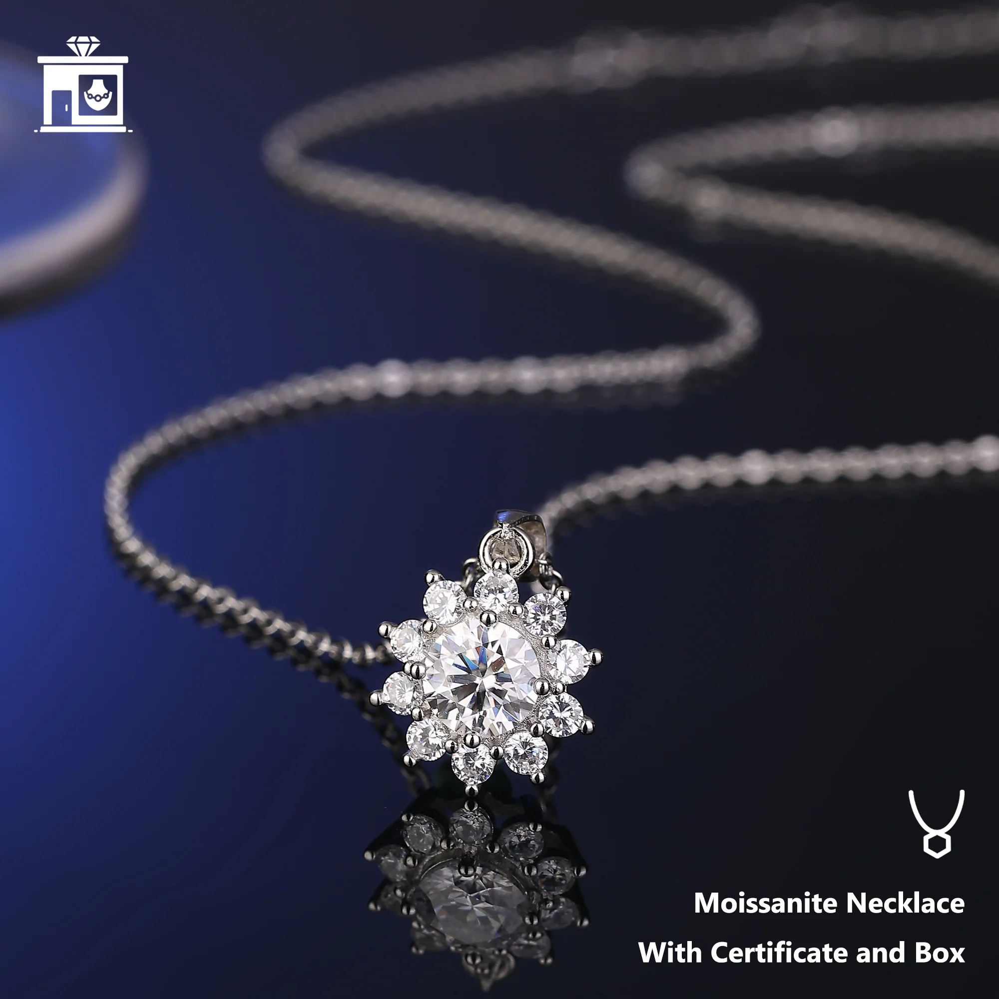 S925 Silberkette mit GRA-Zertifikat Moissanit für Damen und Herren als Geschenk für Jahrestag, Hochzeit, Verlobung – Detail 10