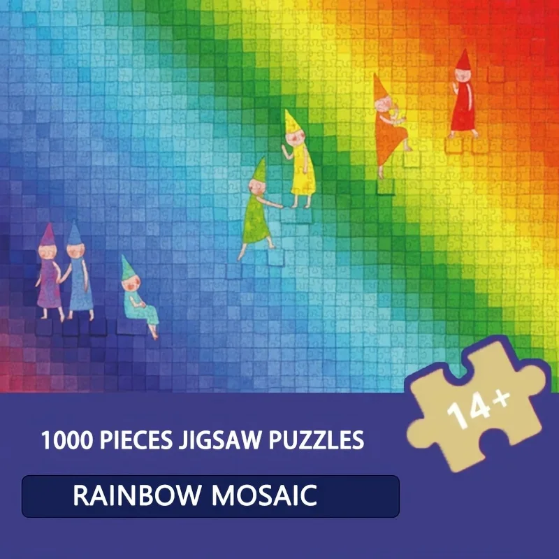 

1000 шт., 51,5 см * 36,6 см, пазлы с радужной мозаикой для дома, настенный художественный акцент, идеальный подарок для пазлов со знаменитостями