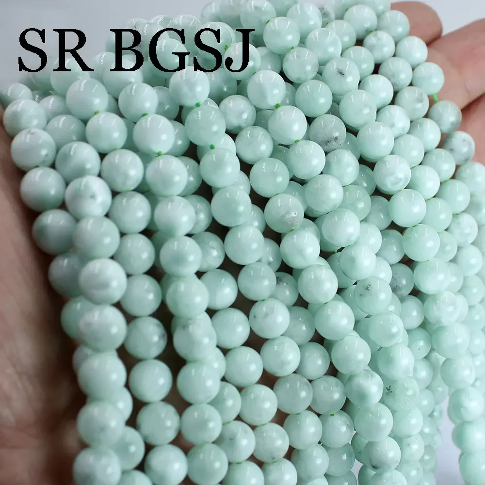 

8mm 15inch Natural Green Angle Stone Gems Round Jewelry Making DIY Bracelet Necklace Accessories Beads