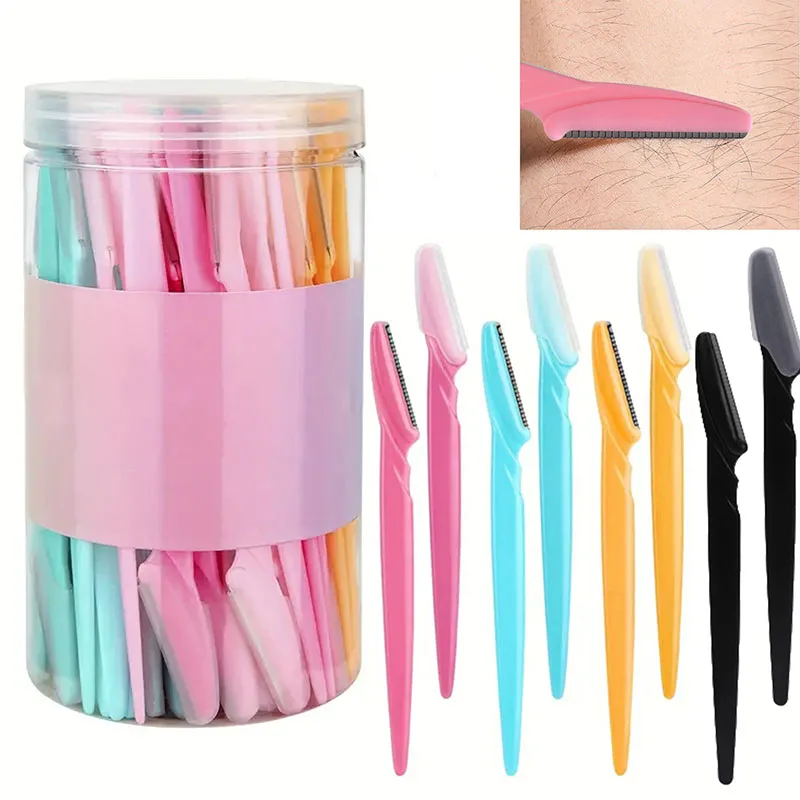 Stainless Steel Eyebrow Razor Jar With Safety Net Eyebrows Shaver Anti-scratch Bag Beauty Eyebrow Shavers Beauty Tool