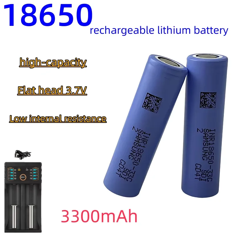

2025 new 18650 3300mAh rechargeable battery with 100% real capacity + charger, suitable for remote screwdriver