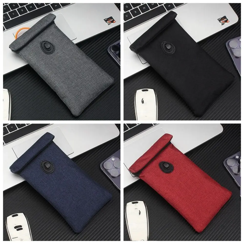 All-Match Anti-Radiation Signal Blocking Bag Oxford Cloth Signal Blocker Pouch Cell Phone Bag Solid Color Car Keys Bag Outdoor