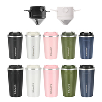 380/500ml Vacuum Drinking Coffee Cups&Filters 304 Stainless Steel Insulation Water Bottle Hot and Cold Thermal Kettle for Home