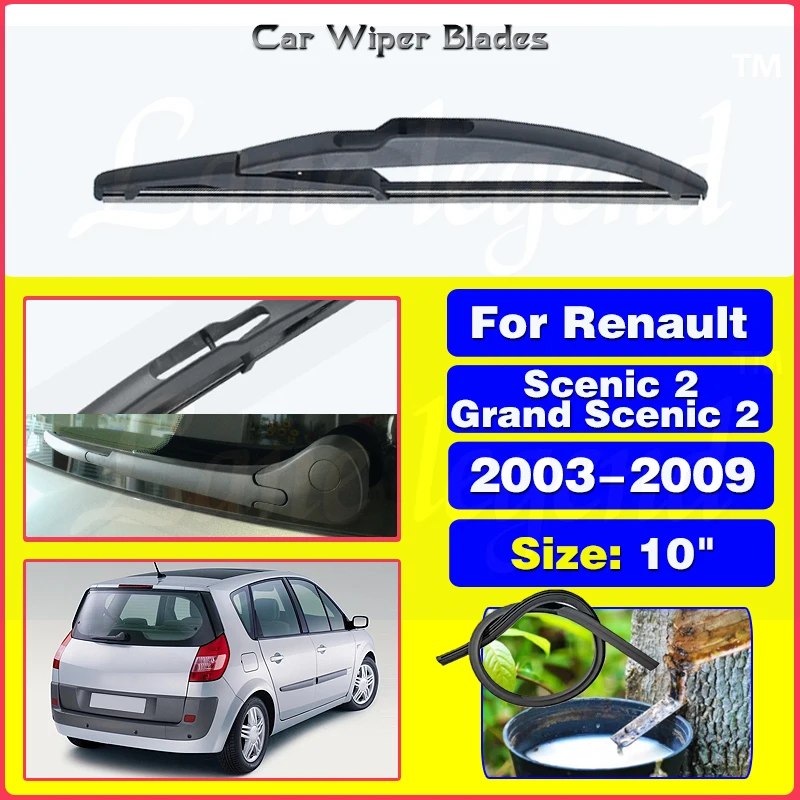 

10" Rear Windshield Windscreen Washer Wiper Blade For Renault Scenic 2 II Grand Scenic 2 2003 - 2009 Car Accessories Accsesories