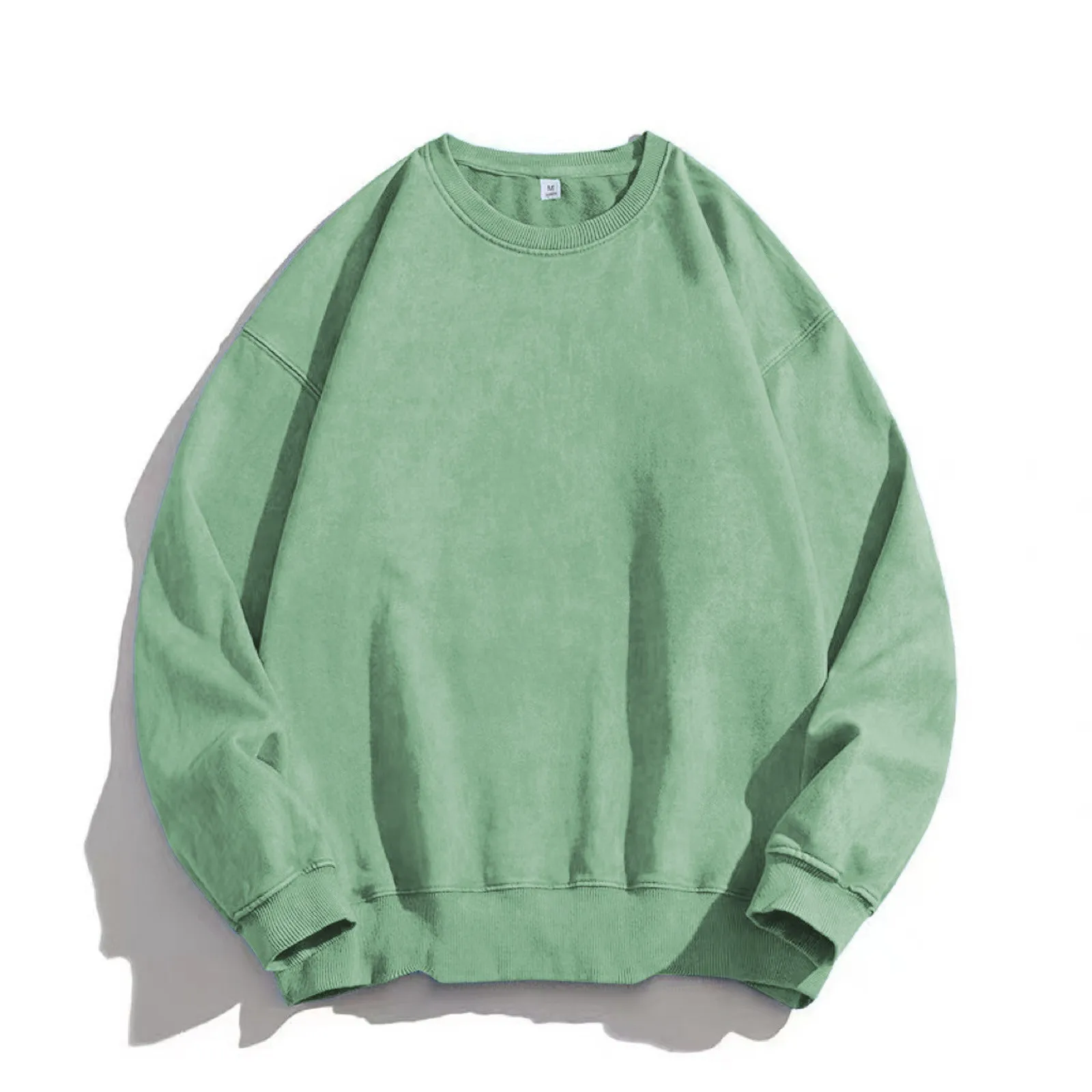 Fashion Mint Green Sweatshirts Vintage Simple Casual Sports Sweatshirt Fleece Sweatshirts Women's 2024 New Couple Pullovers