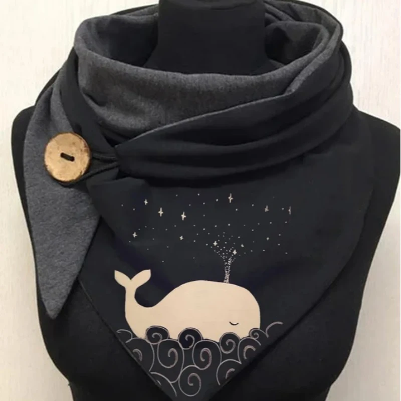 

A Great Variety of Animals Button Style Scarf 3D Printed Warm Fleece Casual Scarf And Shawl for Women