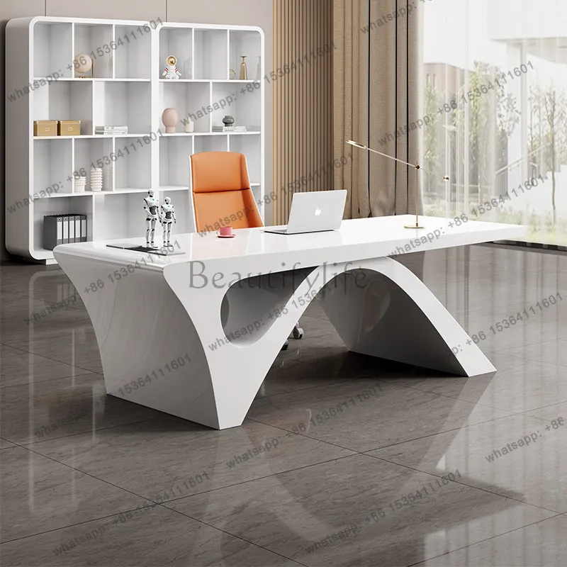 Painted home study Italian minimalist light luxury desk