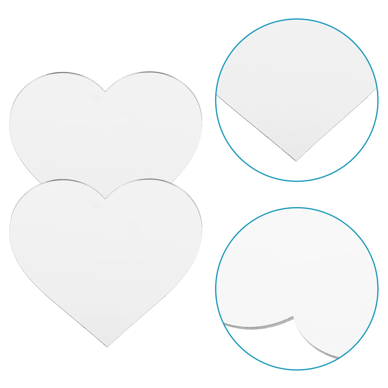 

10pcs Makeup Mirror Lens Heart Shaped Acrylic Stick On Sheets For Phone Cases Diy Mobile Mirror Decal Portable Grooming Tool