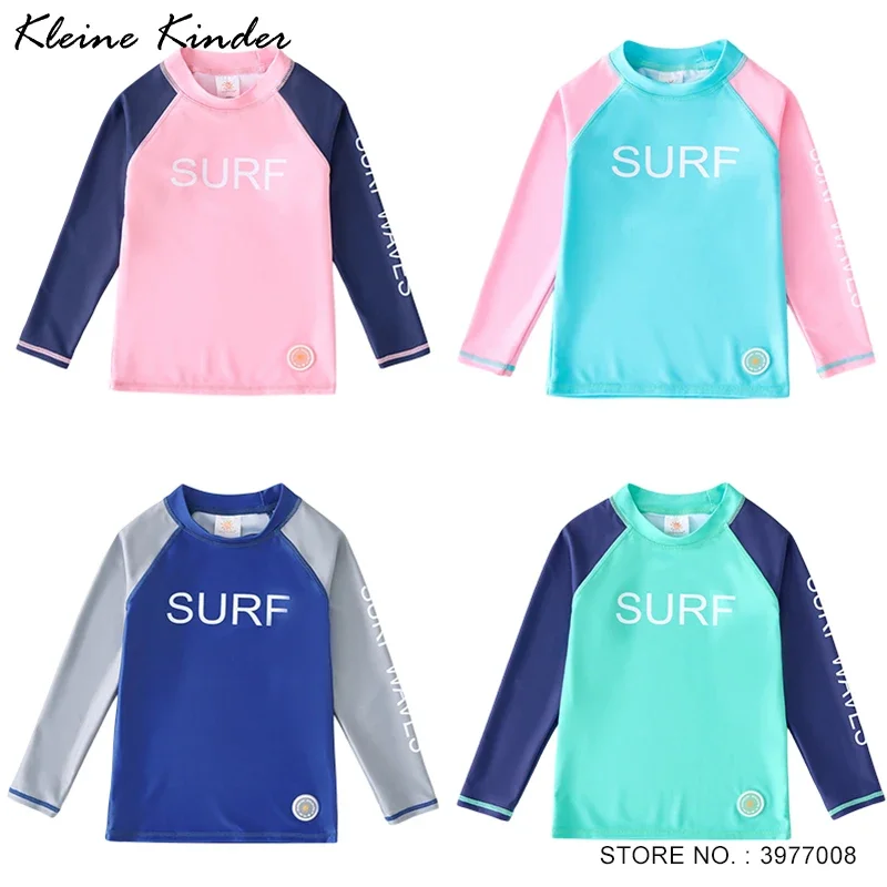 

Children's Swimwear Long Sleeve Swimming T-Shirt Boy Girl UPF50 UV Protection Beach Bathing Suit Kids Rashguard Swimsuit T Shirt