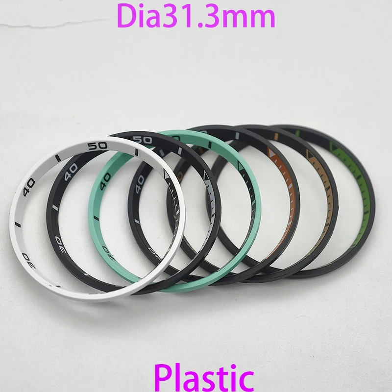 Dia 31.3mm Watch Chapter Ring Fit 6105 6309 Turtle Captain Willard Samurai Diving Watch Case NH35 NH36 Movement Part Refit