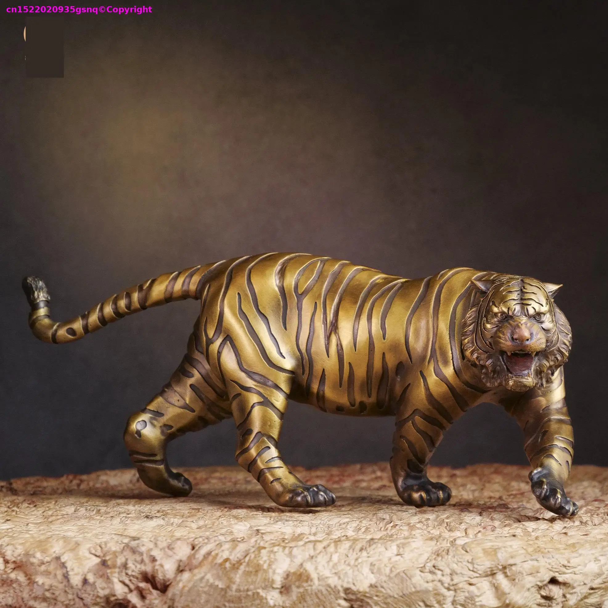 2026 TOP Lucky Mascot lightning Asiatic tiger bronze sculpture living room Company office bar club home Decorative ornament