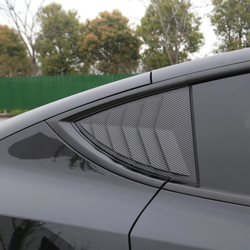 For Tesla Model Y Rear Window Triple-Cornered Sticker Exterior Fiber Shutter Decoration Accessories