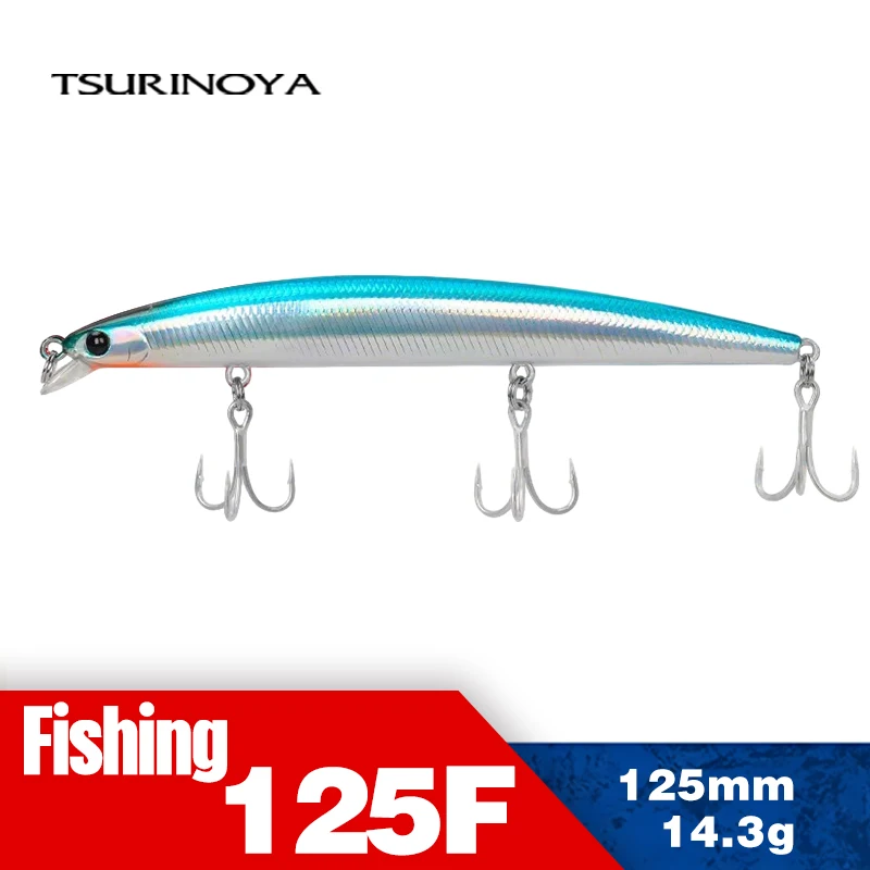 TSURINOYA Fishing Lure DW72 125mm 14.3g Shallow Range Floating Water Minnow Excellent Quality Hard Bait bass Fish Saltwater hook