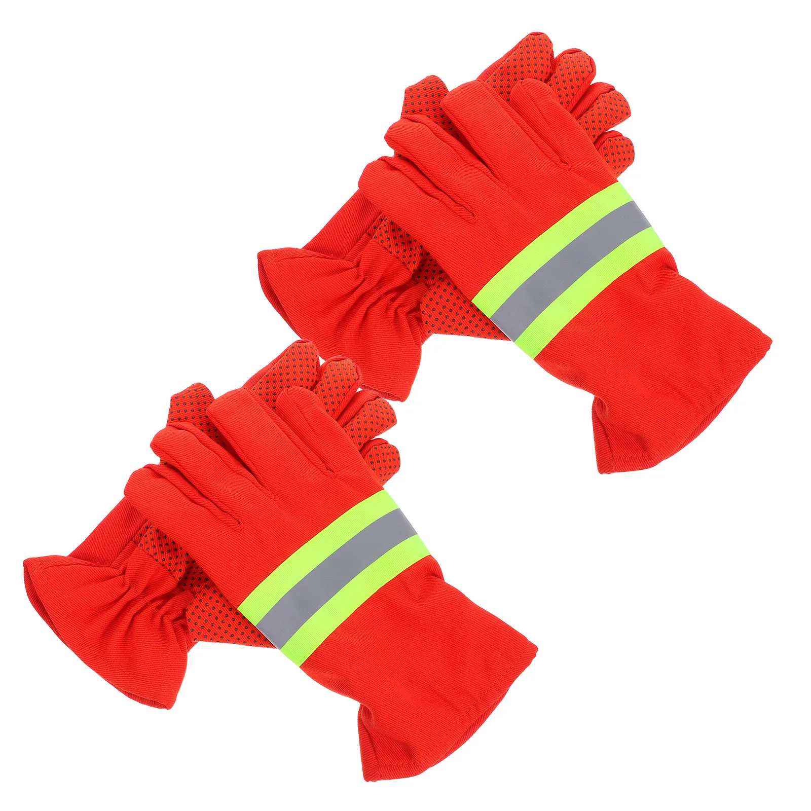 2Pairs Fire Resistant Gloves High Heat Protection Flame Retardant Insulated for Firefighting Emergency Rescue Welding Rope