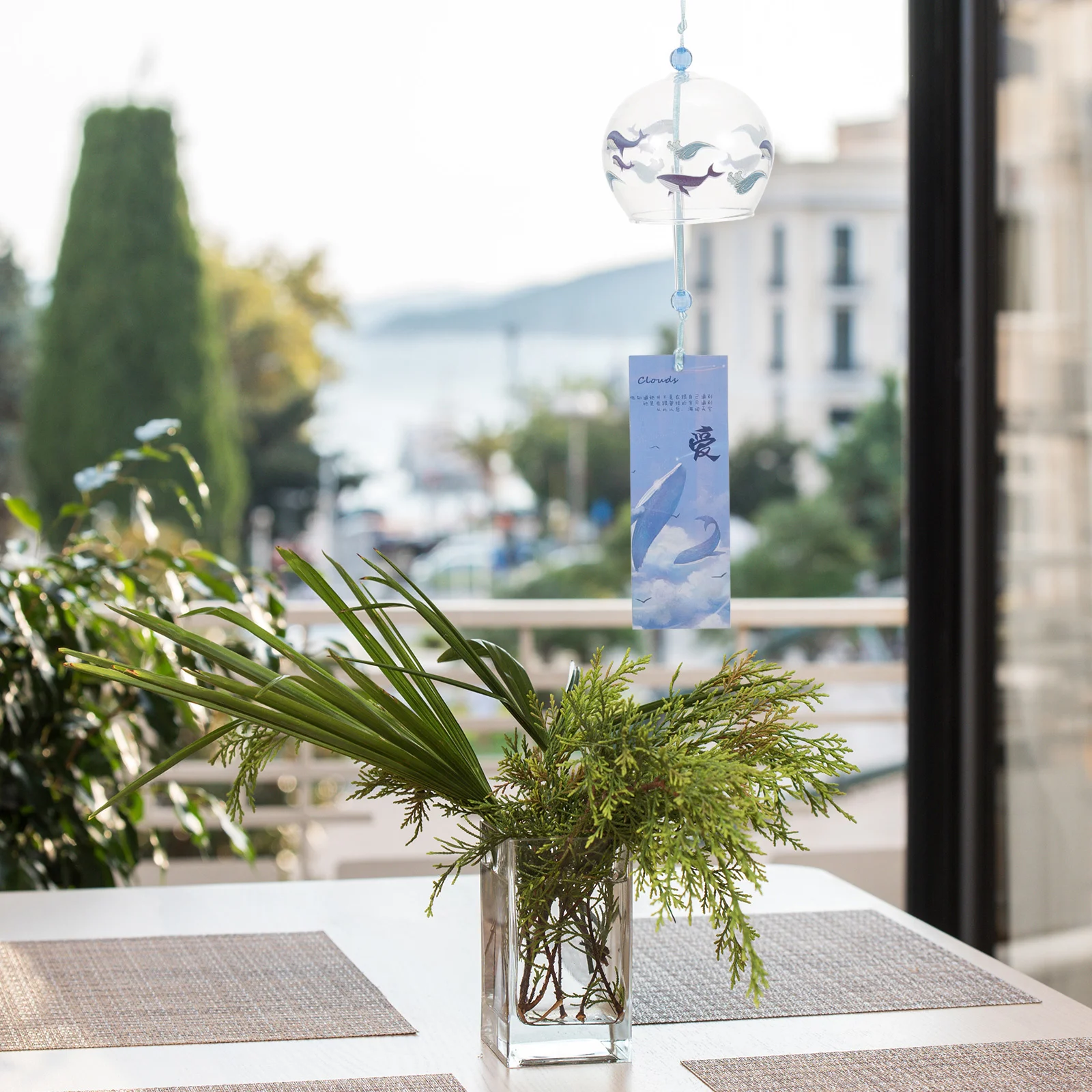 

1Pcs Decorative Japanese Glass Wind Chime Vintage Style Pendant Hanging Wind Bell Ornament for Home Garden Festival Decor