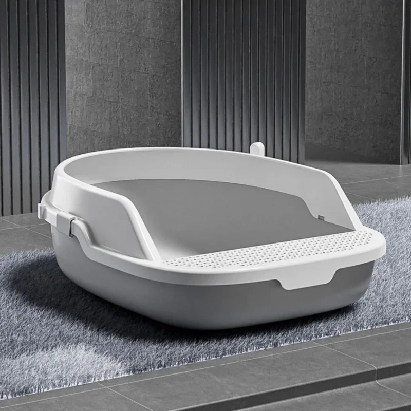 

Super-Large Semi-Enclosed Cat Litter Box Odor-Proof Tray Spacious Toilet Anti-Splash Deodorizing Sandbox Ideal for Kittens