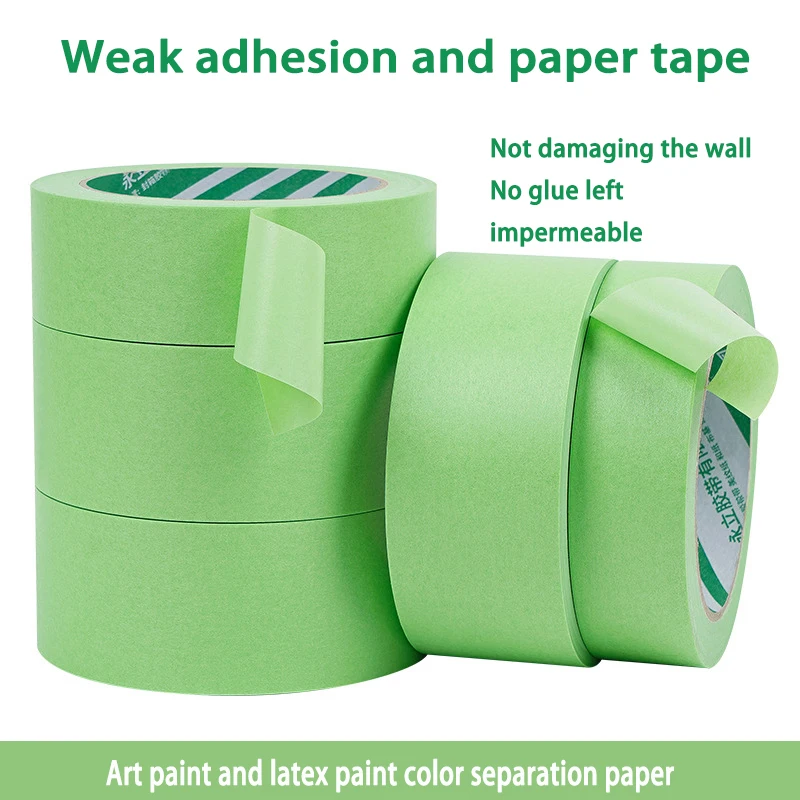 fita-adesiva-verde-de-baixa-aderencia-sem-residuos-impermeavel-para-pintura-de-parede-separacao-de-cores-de-tinta-latex-artesanato-e-decoracao