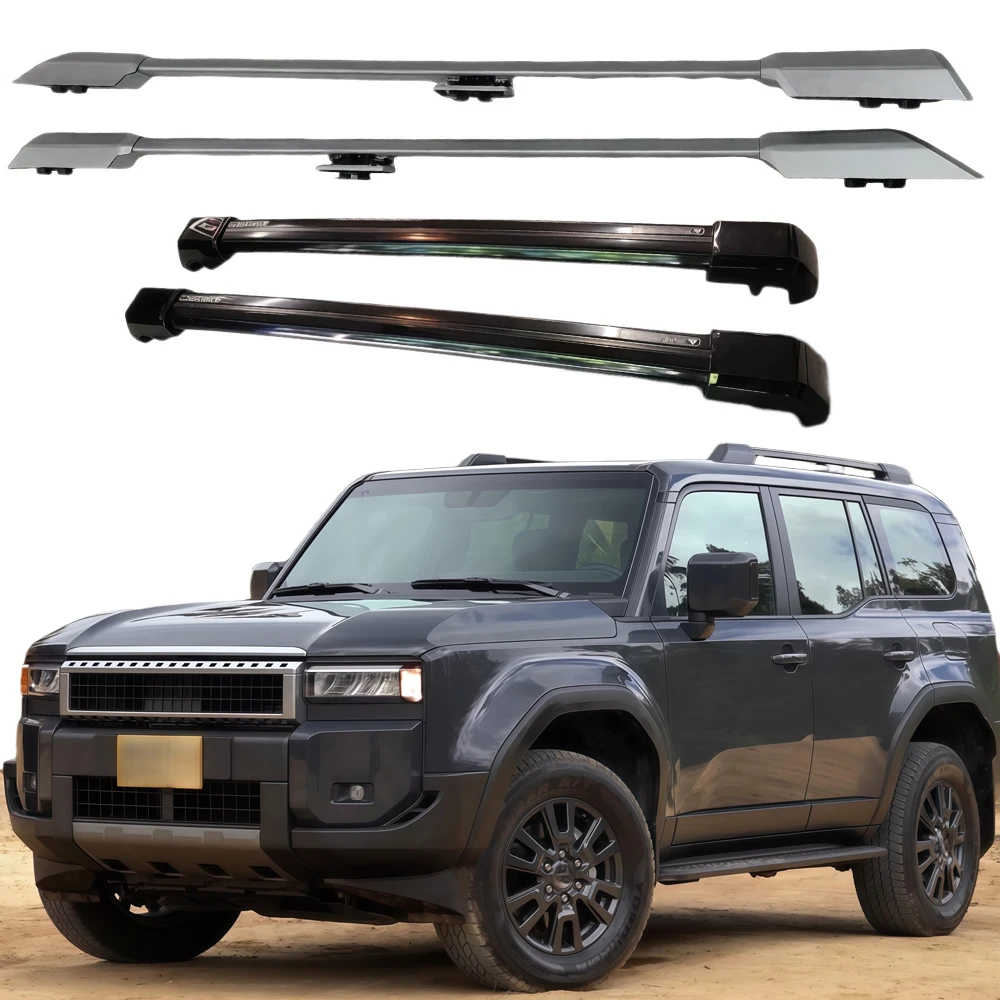 

Комплект из 4 боковых перекладин для багажника на крышу, совместимый с Toyota Land Cruiser Prado LC250 J250 2024-2026, грузоподъемность 400 фунтов, серебристый, B