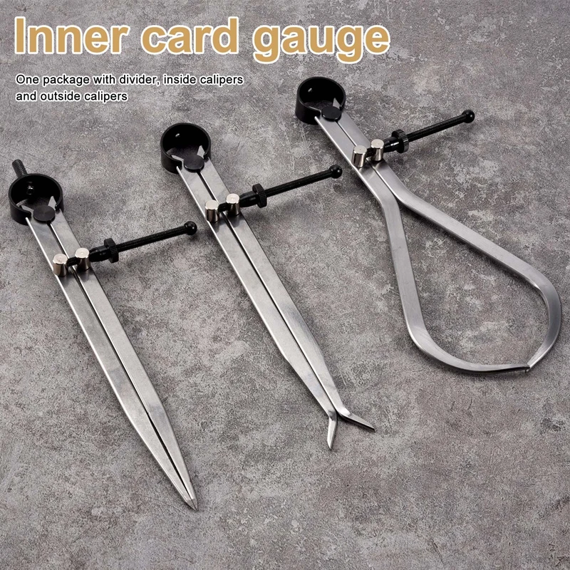 Spring Inside Outside Divider Caliper Set 8-Inch Machinist Tools 3-Pack