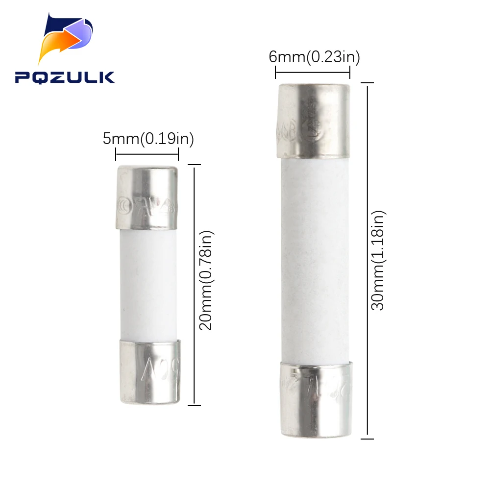 5X20MM 6X30MM Fast Blow Ceramic Fuse Tube 250V 0.5 1 2 3 4 5 6 8 10 15 20 25 30A AMP 5*20 6*30 Slow Down The Car Fuse
