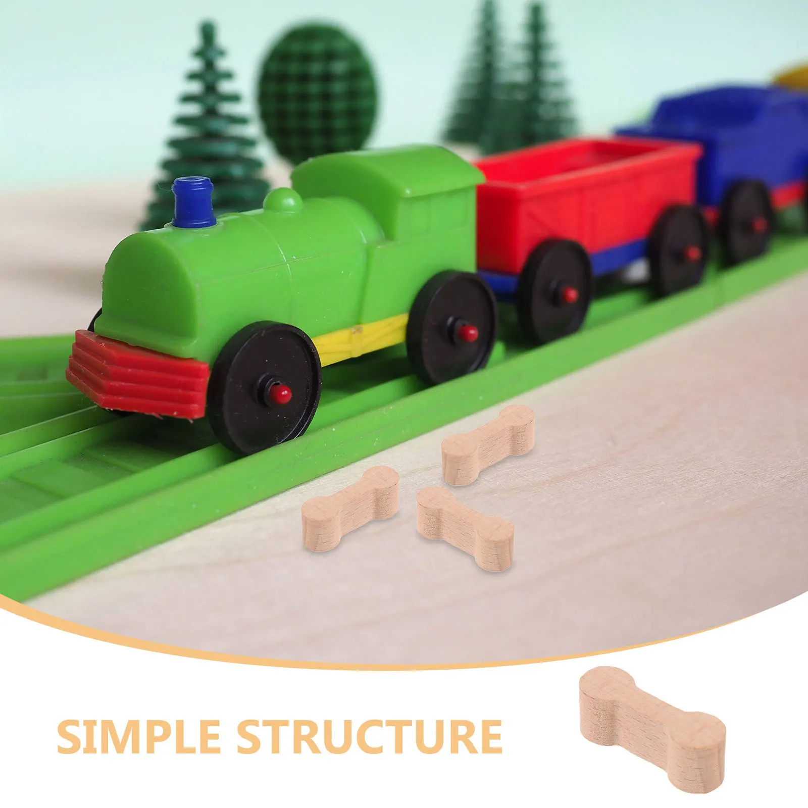 10 pezzi connettori per ossa per binario del treno in legno parti dell'adattatore ferroviario natalizio fai da te accessori artigianali per veicoli per bambini connettore per osso fai da te