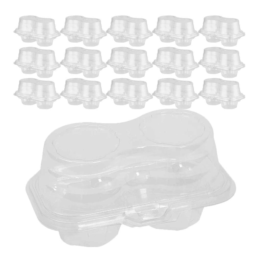 

50Pcs Flip Top Cupcake Boxes Clear Cake Containers Food Grade Pe Material Portable Multi Use for Party Wedding Bakery Supplies