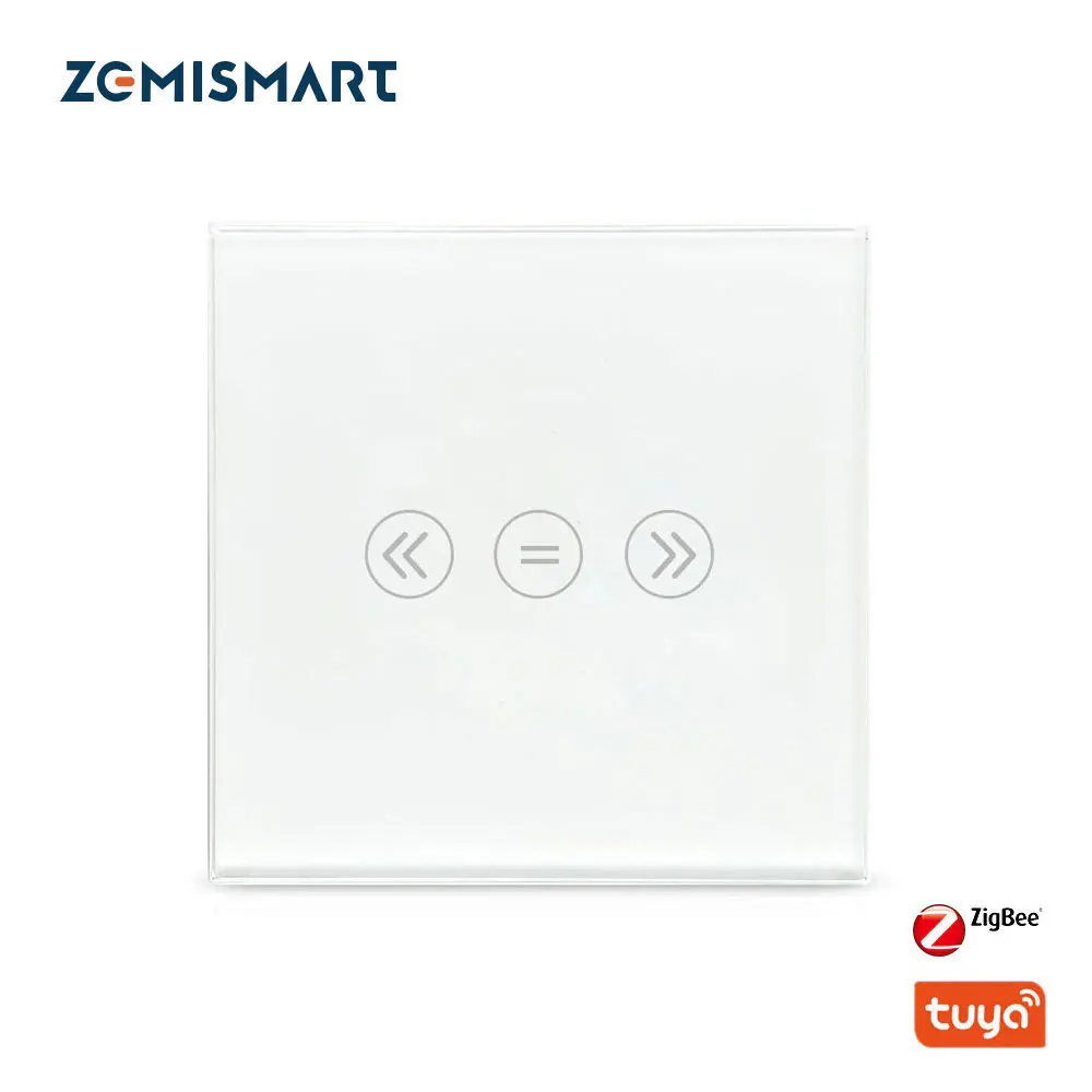 Zemismart Tuya Smart Zigbee Curtain Switch Neutral Required Smart Roller Shade Curtain Switch Alexa Google Home Voice Control