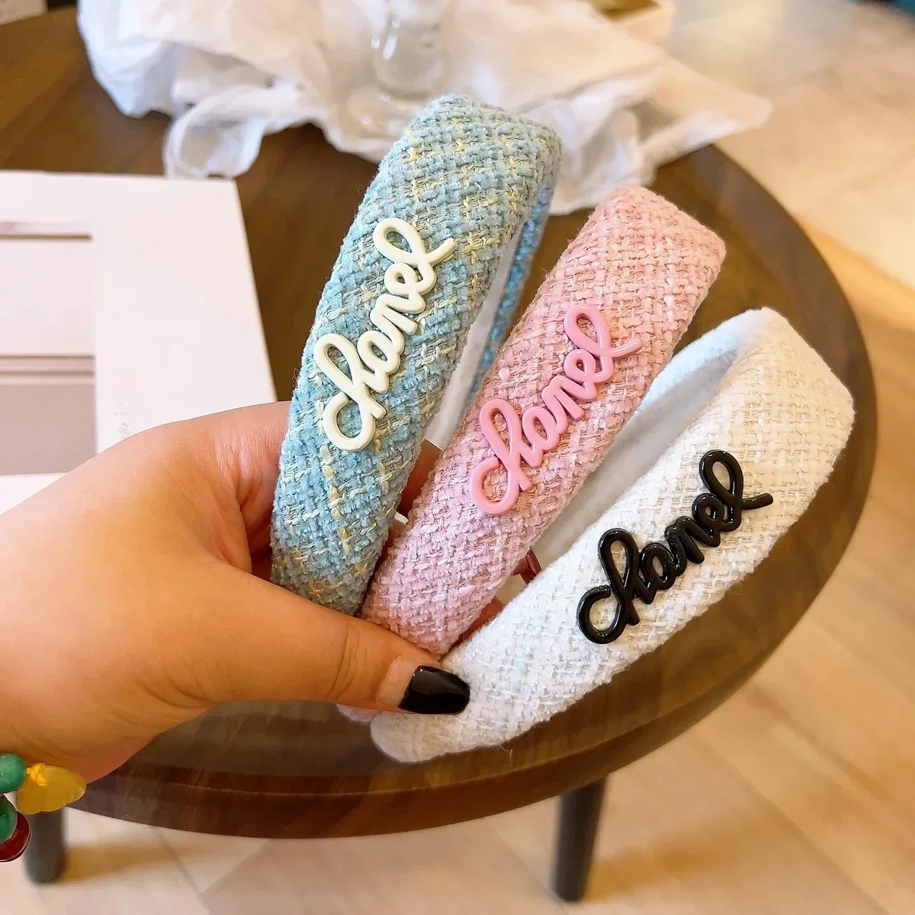 Moda estilo clássico elegante carta bandana scrunchies versão coreana ao ar livre hairpin lavagem facial acessórios para o cabelo presentes