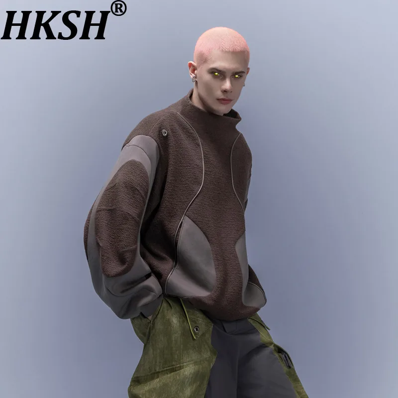 HKSH Spring Autumn Winter New Men's Tide Turtleneck Sweatshirt High Street Loose Versatile Pullover Jacket Punk Chic Ins HK15885