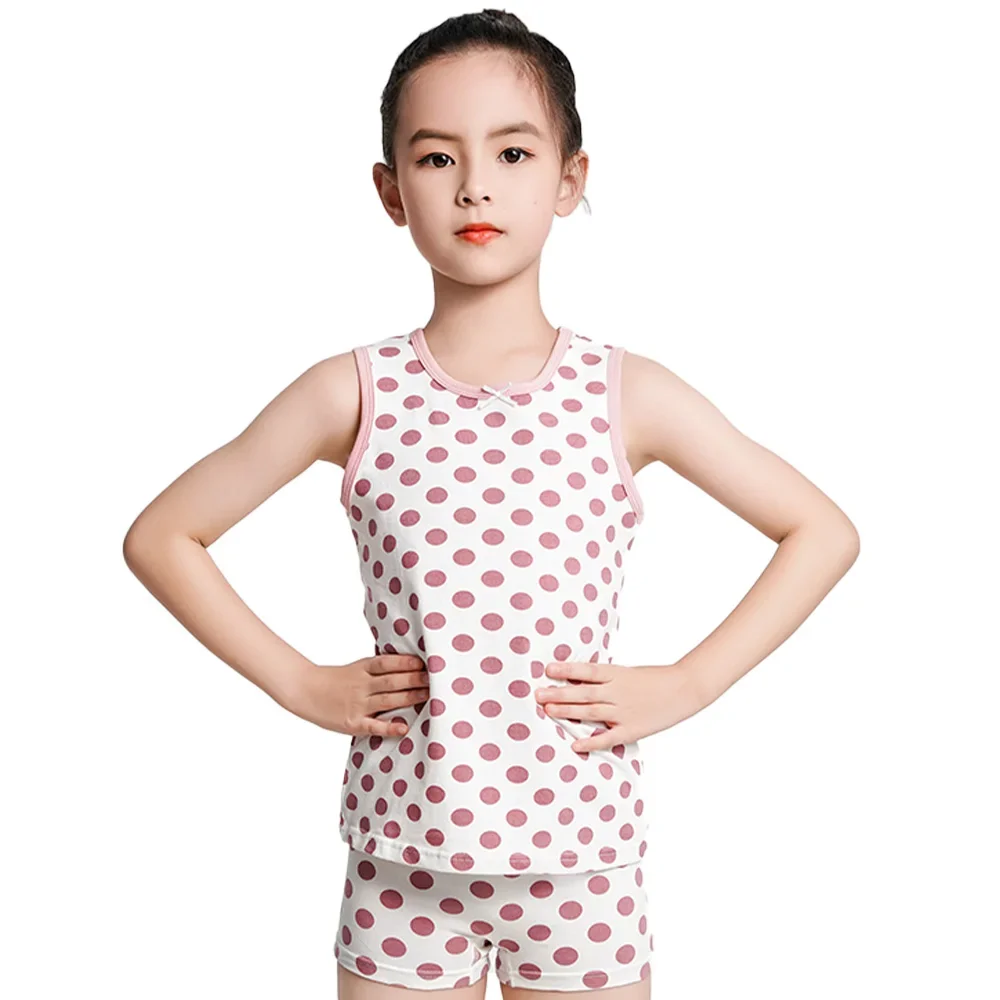 8pcs Kids Clothes Set Girls Vest Suit Childrens Clothing Set Baby Cotton T-Shirts Shorts Quick Dry Sleeveless Tank Top 8-38kg