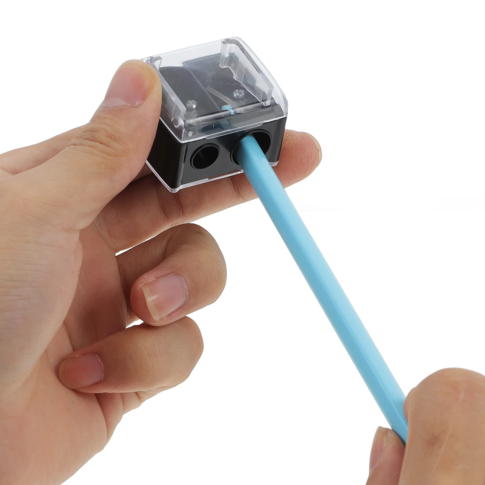 

1pc Double Hole For Eyebrow Lip Liner Eyeliner Mini Small Easy Carry Dual Hole Eyebrow Pencil Sharpener Pencil
