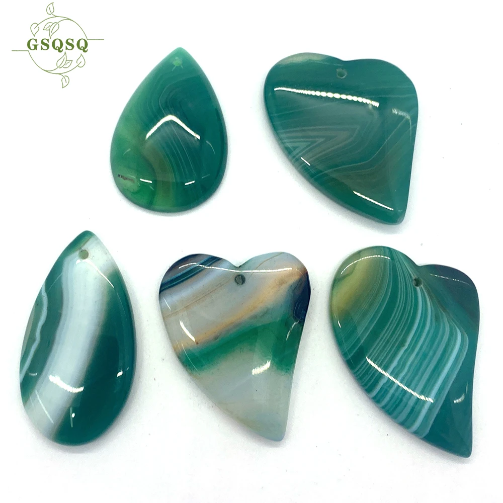 

5pcs Set of Geometric Spacers Agate Quartz Stone Drop Oval Earrings Necklace Pendant Small Jewelry Making Wholesale Accessories