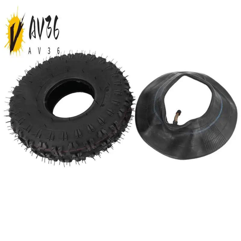 

AV36-4.10-4 410-4 4.10/3.50-4 Inner Tube + Tire For Garden Rototiller Snow Blower Mowers Hand Truck Wheelbarrow Go Cart Kid Part