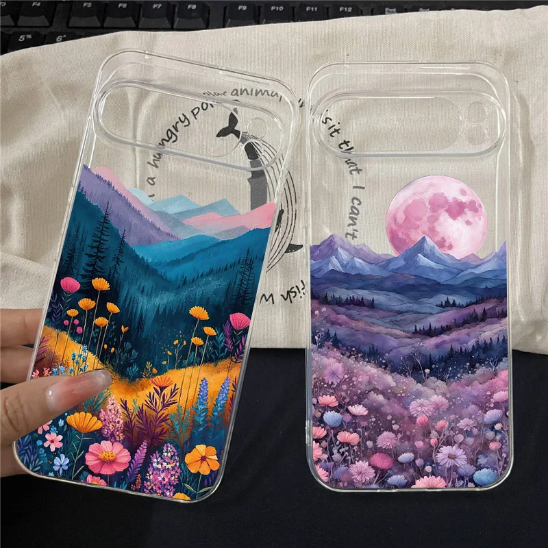 حافظة لهاتف جوجل بيكسل 10 برو XL 9 8A 8 Pro 7 6A 5G مشهد المناظر الطبيعية مقاوم للصدمات حقيبة غطاء من البولي يوريثان الناعم #3