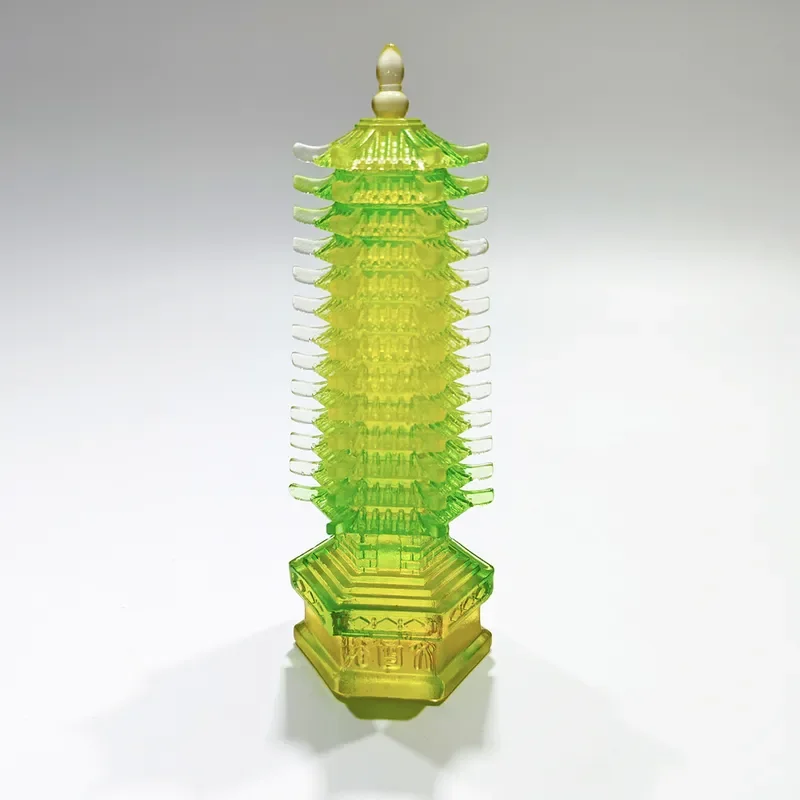 Glazed Wenchang Tower Ornament 13 Tier Pagoda Statue for Office Desk Study Room Home Decor Feng Shui Craft Business Gift 13