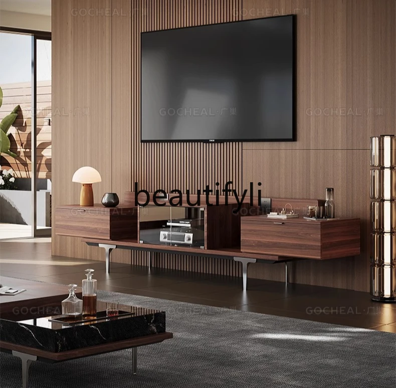 

TV cabinet Italian light luxury modern minimalist small apartment living room locker high sense