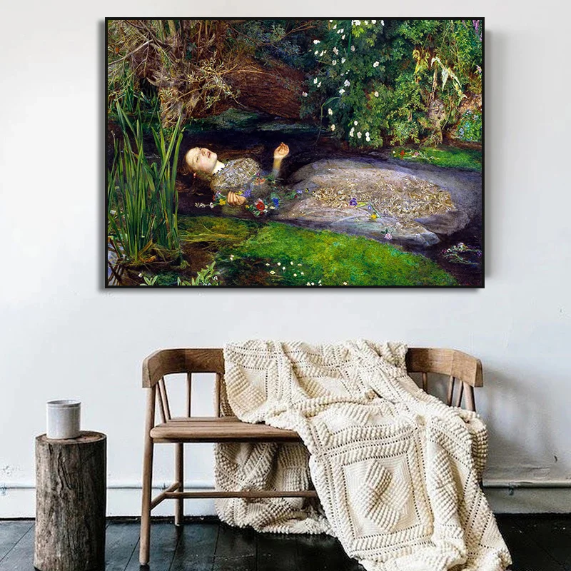 Famous European Classics Paintings Crossing The Delaware  The Wild Hunt of Odin Ophelia Poster Canvas Print  Room Home Decor