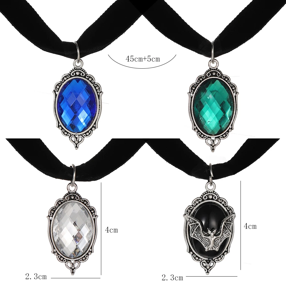 Doppelseitiger Samtkragen im Gothic-Stil, Schlüsselbeinkette mit Fledermaus-Anhänger, dunkles Retro-Accessoire für Damen, Party-Schmuck, Geschenkidee – Detail 3