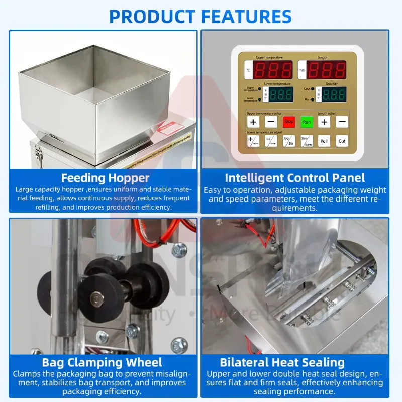Automatic Vertical 10-500g Rice Sugar Salt Bagging Machine Rice Grain Cereal Coffee Bean Packaging Machine