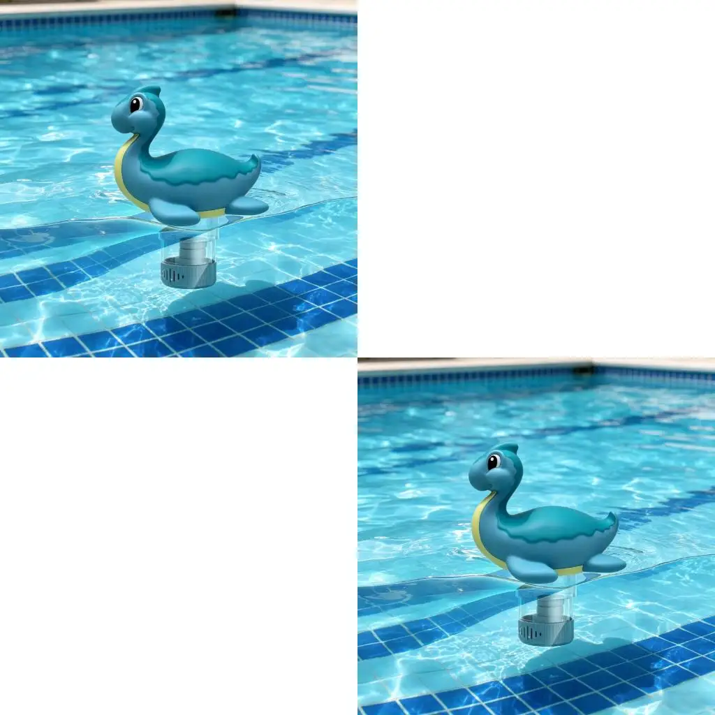 Q39E Swimming Pool Chlorine Dispenser With Water Maintenance Blue Holds 4 Tablets