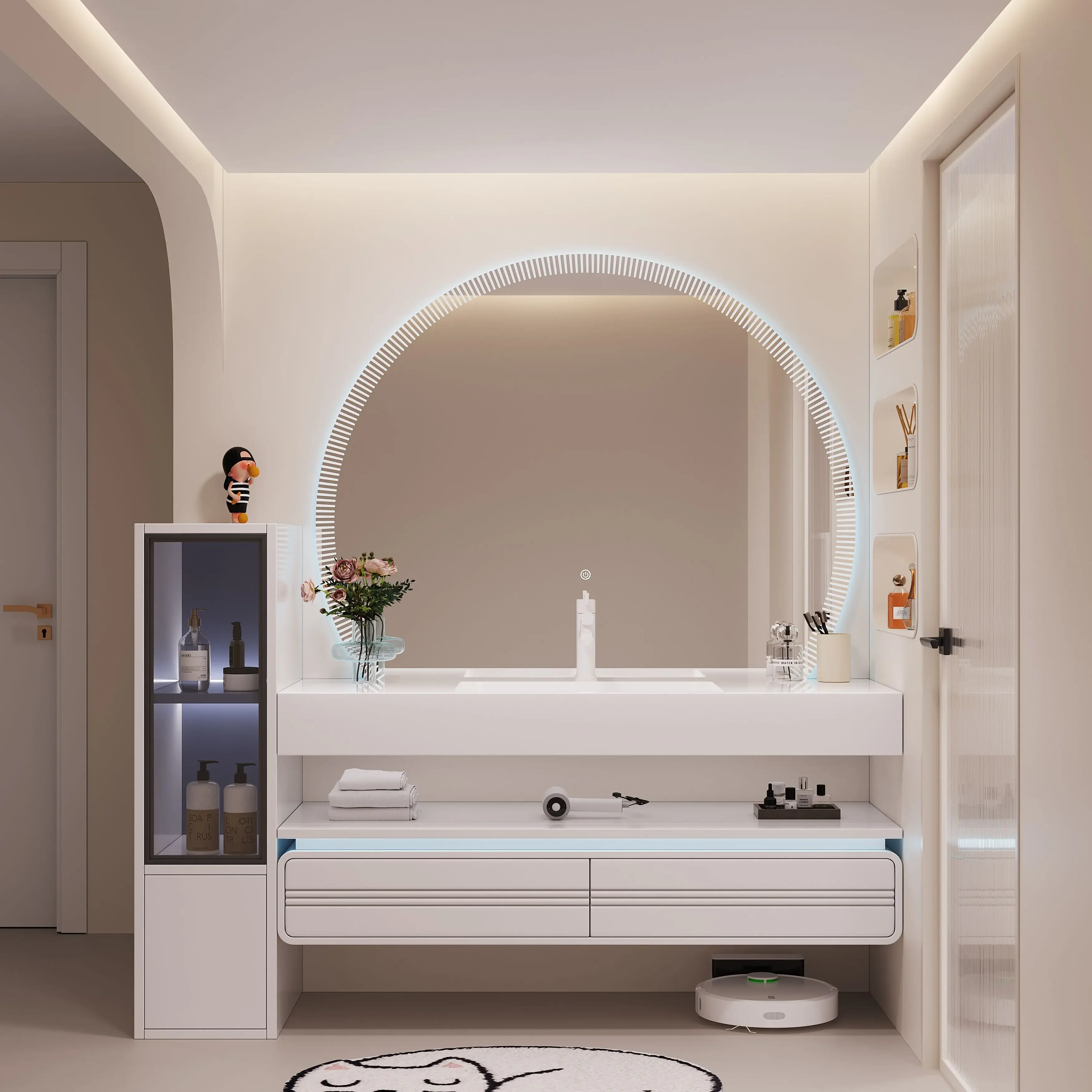 

z.Slate seamless basin half wall bathroom cabinet oak toilet washstand