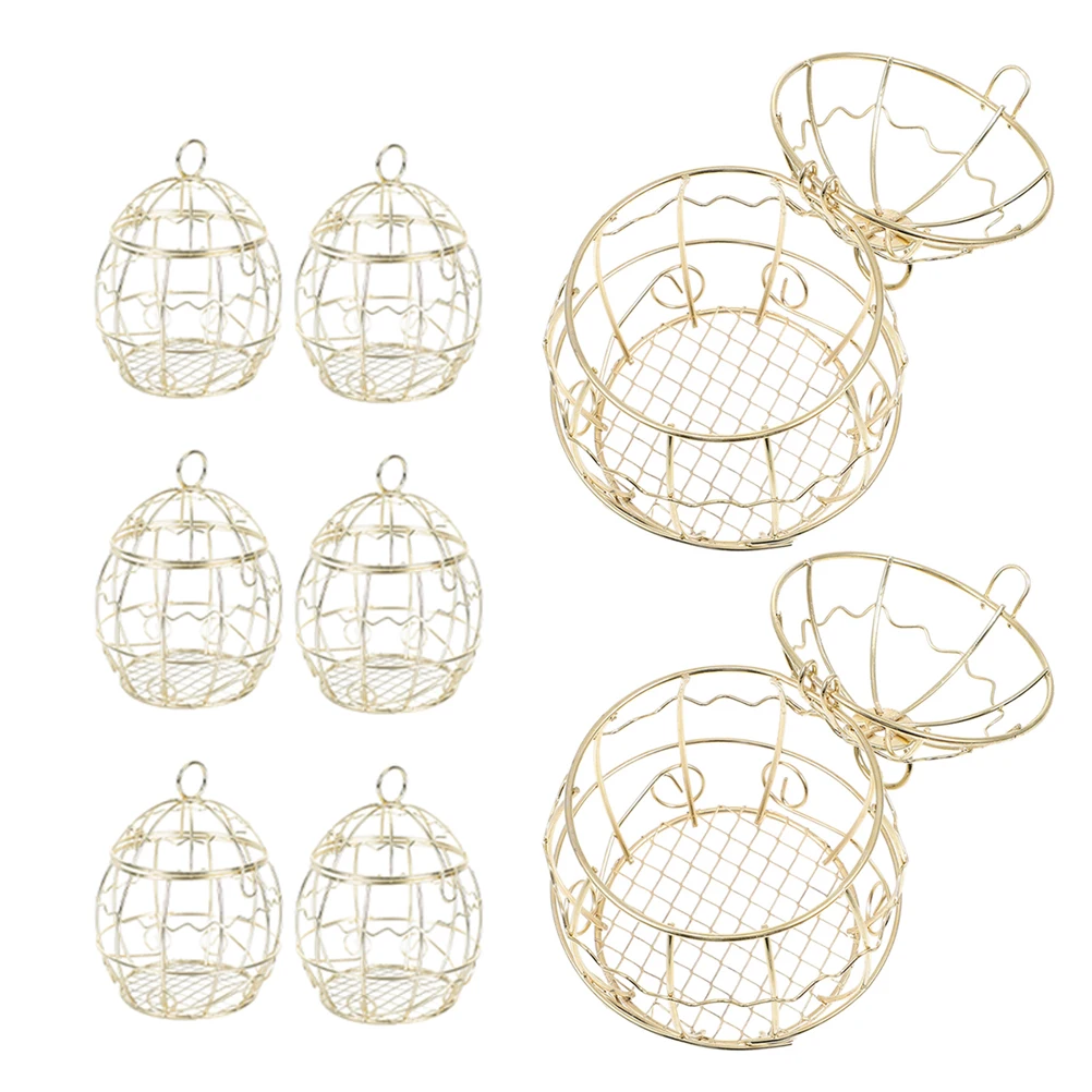 

8 Pcs Birdcage Candy Box Sweets Packaging Boxes Containers Shape Iron Metal for Favors