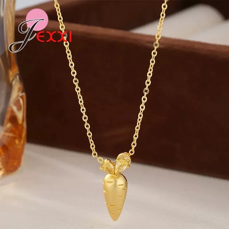 Sterling Silver S925 Necklace for Girl Woman Sweet Parrot Pendant Champagne Zircon Collar Jewelry Graduation Birthday Gift