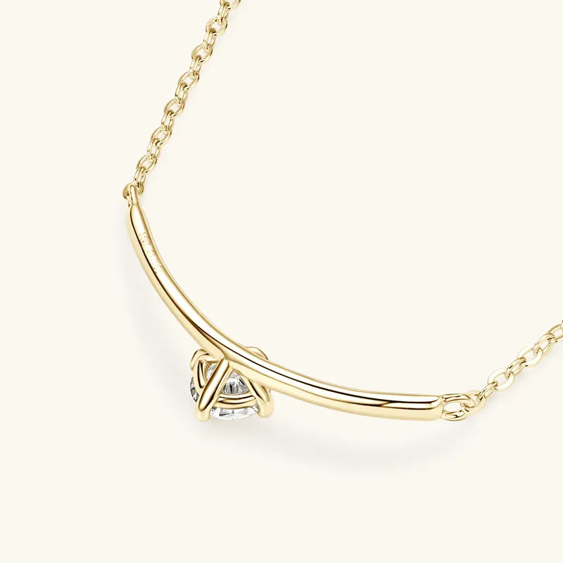 Lnngy Minimalist Choker Necklace For Women 925 Sterling Silver 5mm 0.5ct Moissanite Pendant Necklace Delicate Daily Jewelry Gift