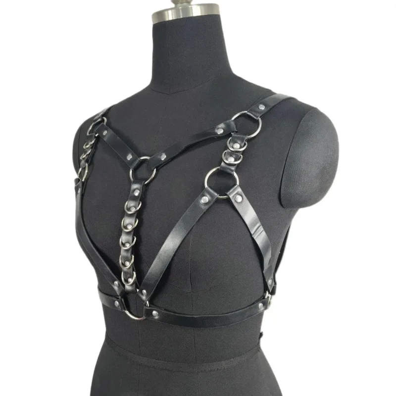 Adult Games Body Harness Cage Body Belt Suspend Sexy Goth Harness Crop Top Bondage Harness Bra Bralette Fetish Wear Open Chest