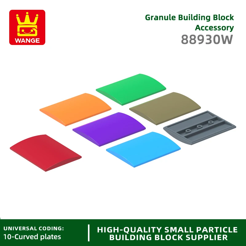 20Pcs/lot 88930W Rear 4-holes Arc Patch Building Block Moc Color Accessories Compatible with Brick DIY Children's Toy